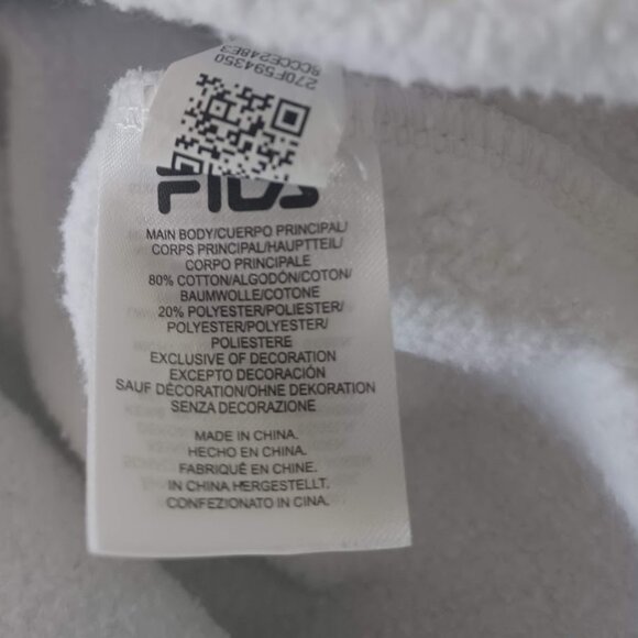 FILA XL White Quarter Zip Sweatshirt Pullover Logo Spell Out Vintage Style Y2K - Picture 4 of 7